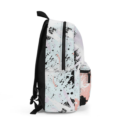Backpack Work/school/leisure - Waterproof Abstract Pink Black White Paint