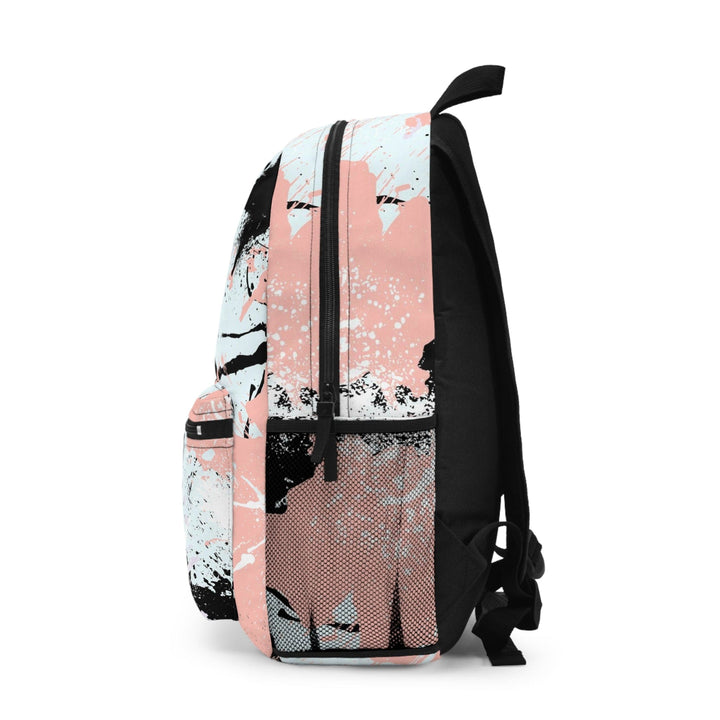 Backpack Work/school/leisure - Waterproof Abstract Pink Black White Paint