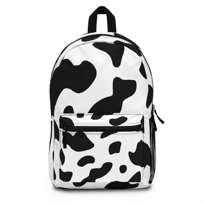 Backpack Work/school/leisure - Waterproof Black And White Abstract Cow Print
