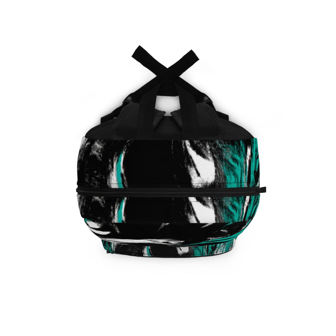 Backpack Work/school/leisure - Waterproof Black Green White Abstract Pattern