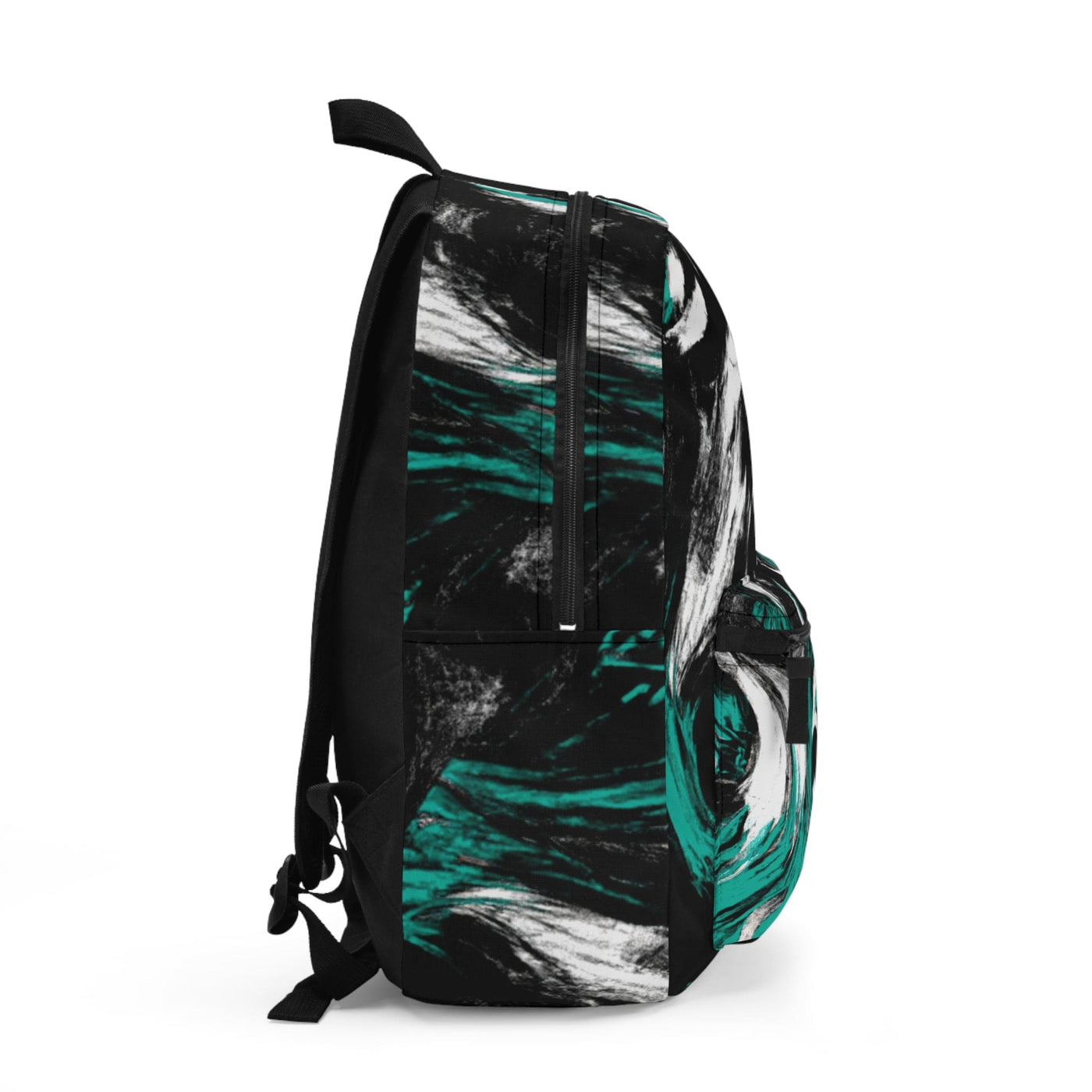 Backpack Work/school/leisure - Waterproof Black Green White Abstract Pattern