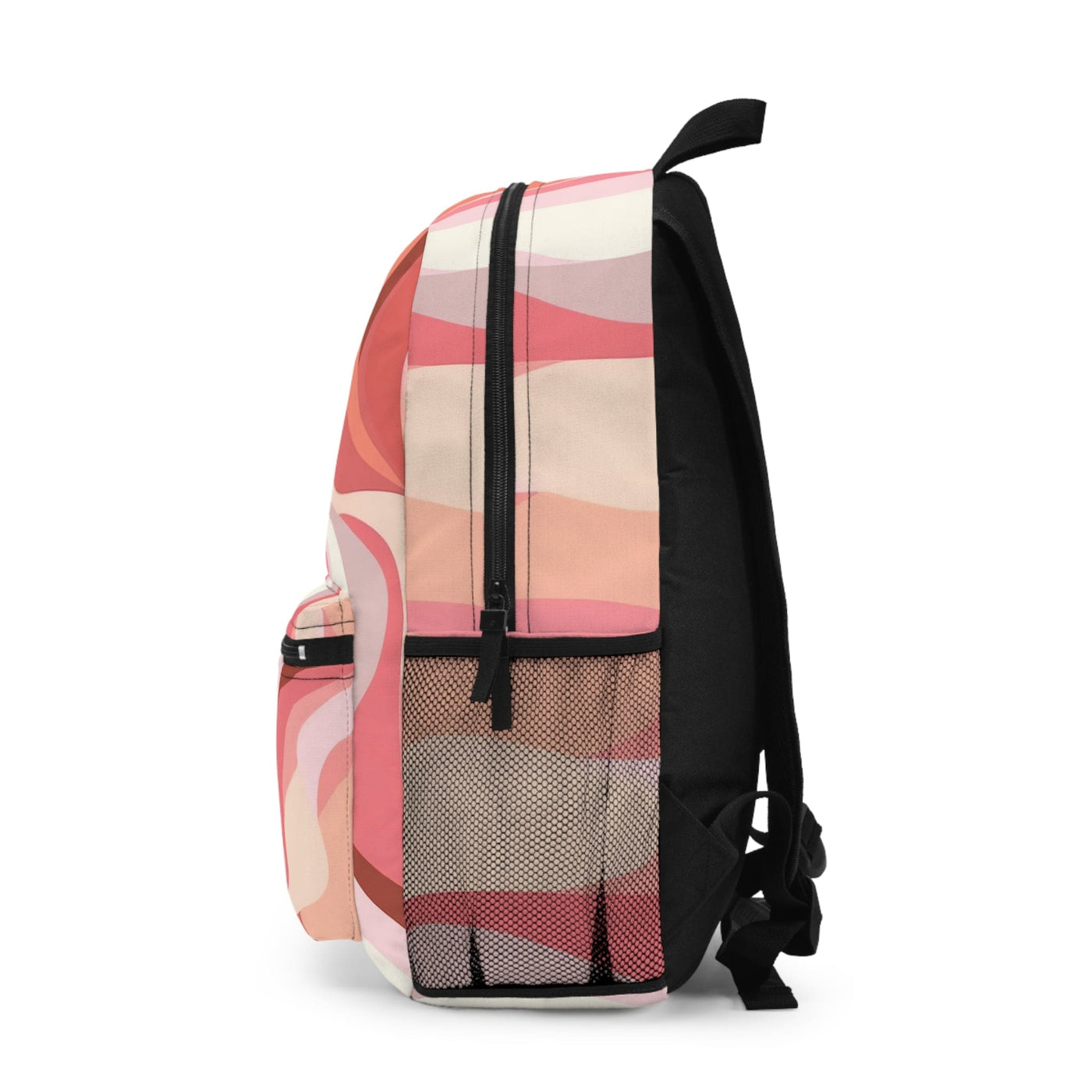 Backpack Work/school/leisure - Waterproof Boho Pink And White Contemporary Art