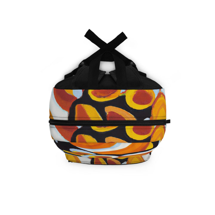 Backpack Work/school/leisure - Waterproof Orange Black White Geometric Print