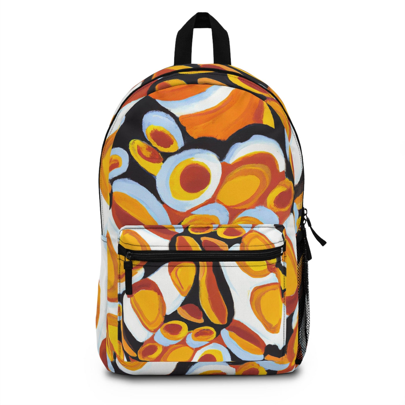 Backpack Work/school/leisure - Waterproof Orange Black White Geometric Print