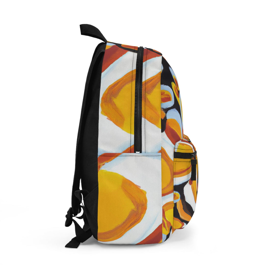 Backpack Work/school/leisure - Waterproof Orange Black White Geometric Print