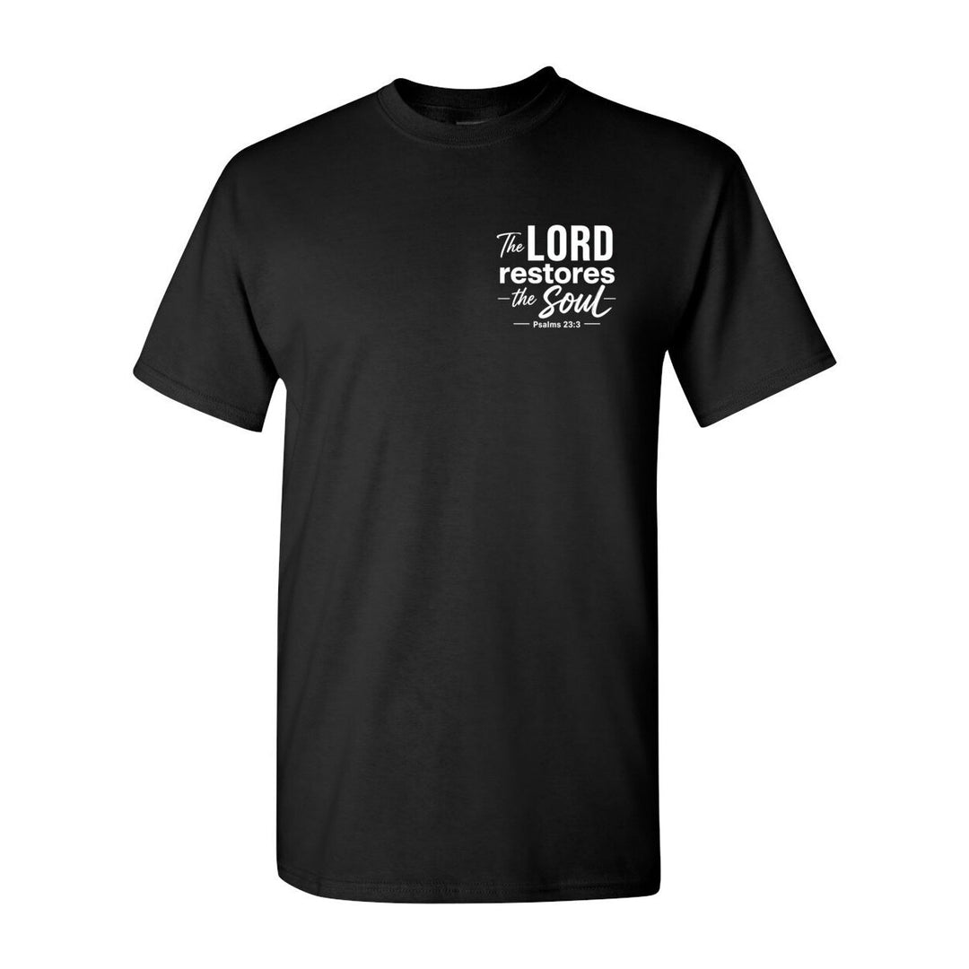 Graphic T-Shirt Inspirational Apparel inspired by Biblical Scripture Psalm 23:3