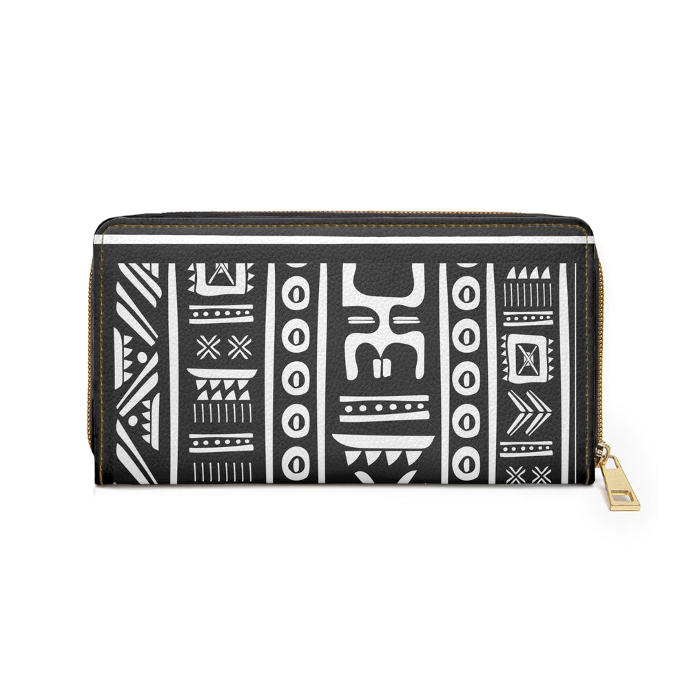 Black and White Tribal Pattern Black and White African Designs Womens Zipper