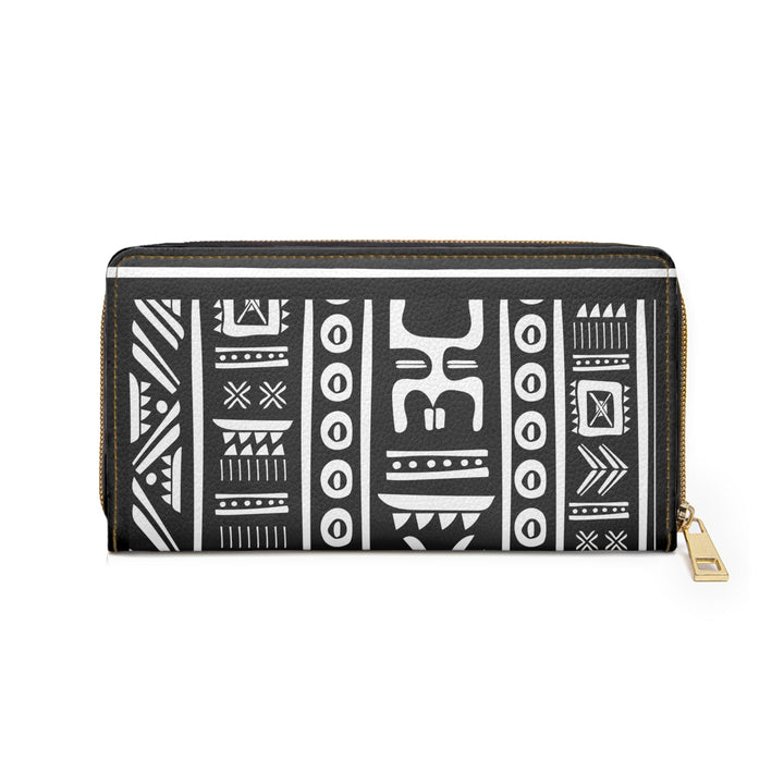 Black and White Tribal Pattern Black and White African Designs Womens Zipper