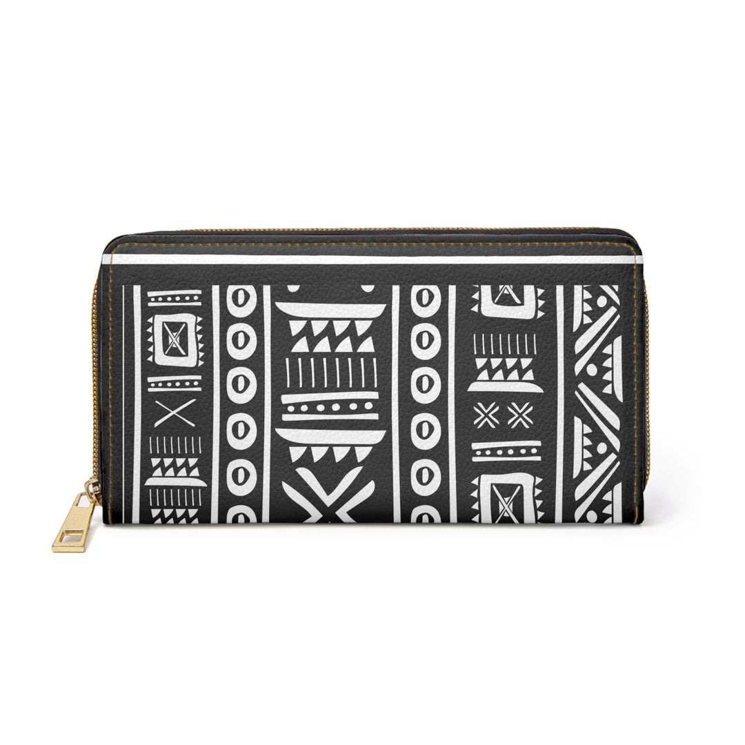 Black and White Tribal Pattern Black and White African Designs Womens Zipper