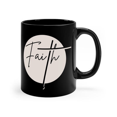 Black Ceramic Mug - 11oz Faith Christian Affirmation Brown And Decorative | Mugs