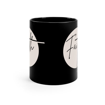 Black Ceramic Mug - 11oz Faith Christian Affirmation Brown And Decorative | Mugs
