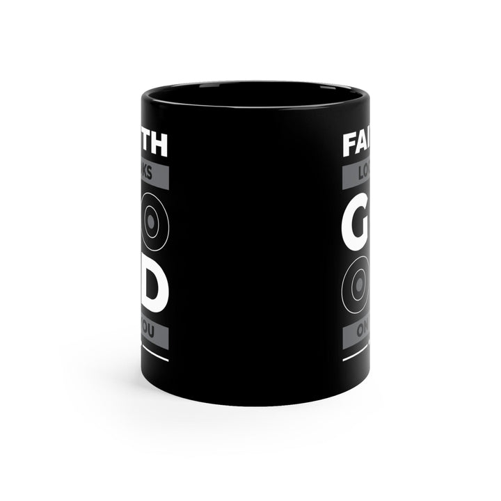 Black Ceramic Mug - 11oz Faith Looks Good - Decorative | Ceramic Mugs | 11oz