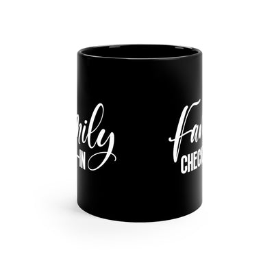 Black Ceramic Mug - 11oz Family Check - in Illustration Decorative | Mugs