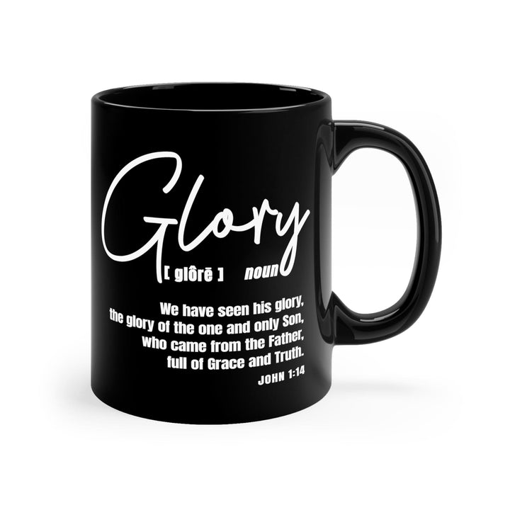 Black Ceramic Mug - 11oz Glory - Christian Inspiration - Decorative | Ceramic