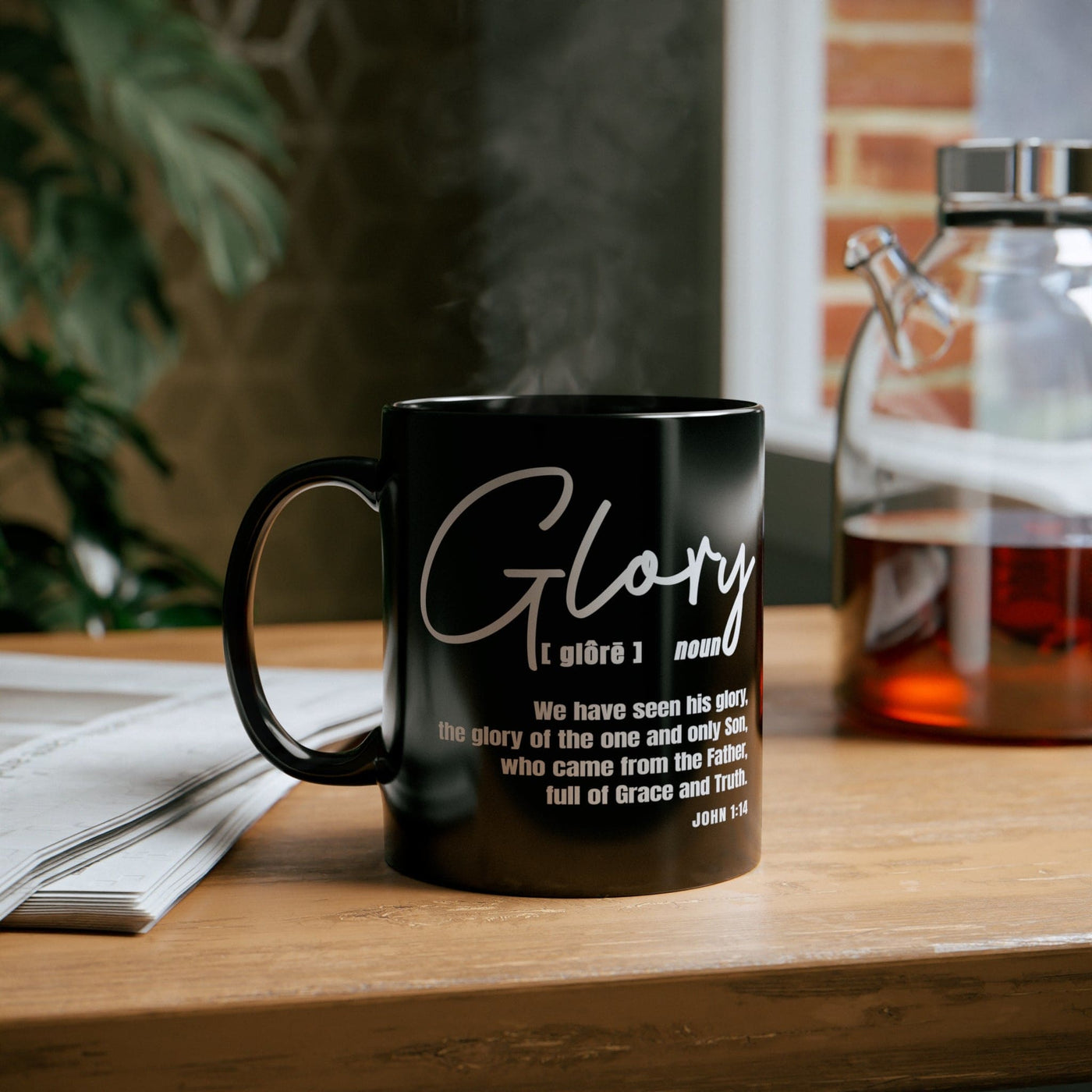 Black Ceramic Mug - 11oz Glory Christian Inspiration Decorative | Mugs