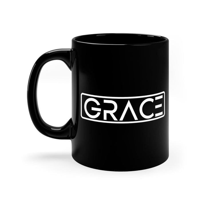 Black Ceramic Mug - 11oz Grace - Decorative | Ceramic Mugs | 11oz