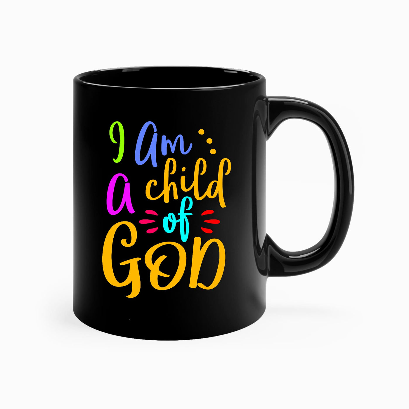 Black Ceramic Mug 11oz i Am a Child Of God - Decorative | Mugs