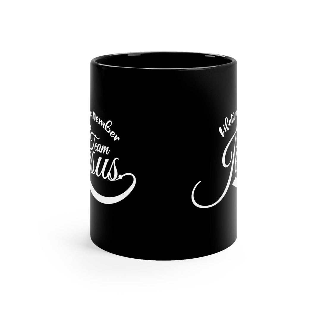 Black Ceramic Mug - 11oz Lifetime Member Team Jesus Illustration - Decorative