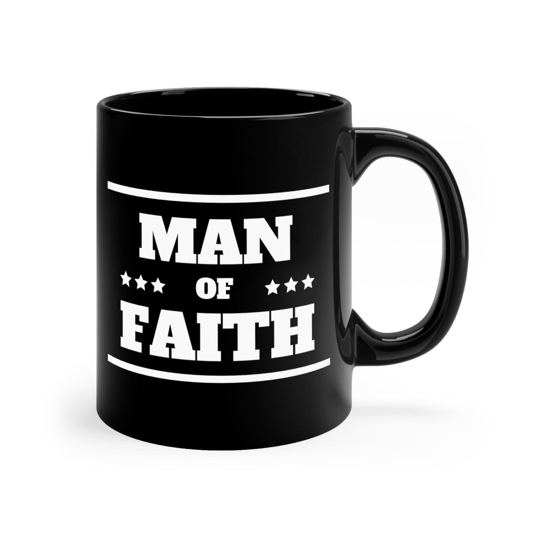 Black Ceramic Mug - 11oz Man of Faith - Decorative | Ceramic Mugs | 11oz