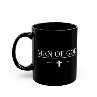 Black Ceramic Mug - 11oz Man Of God Print
