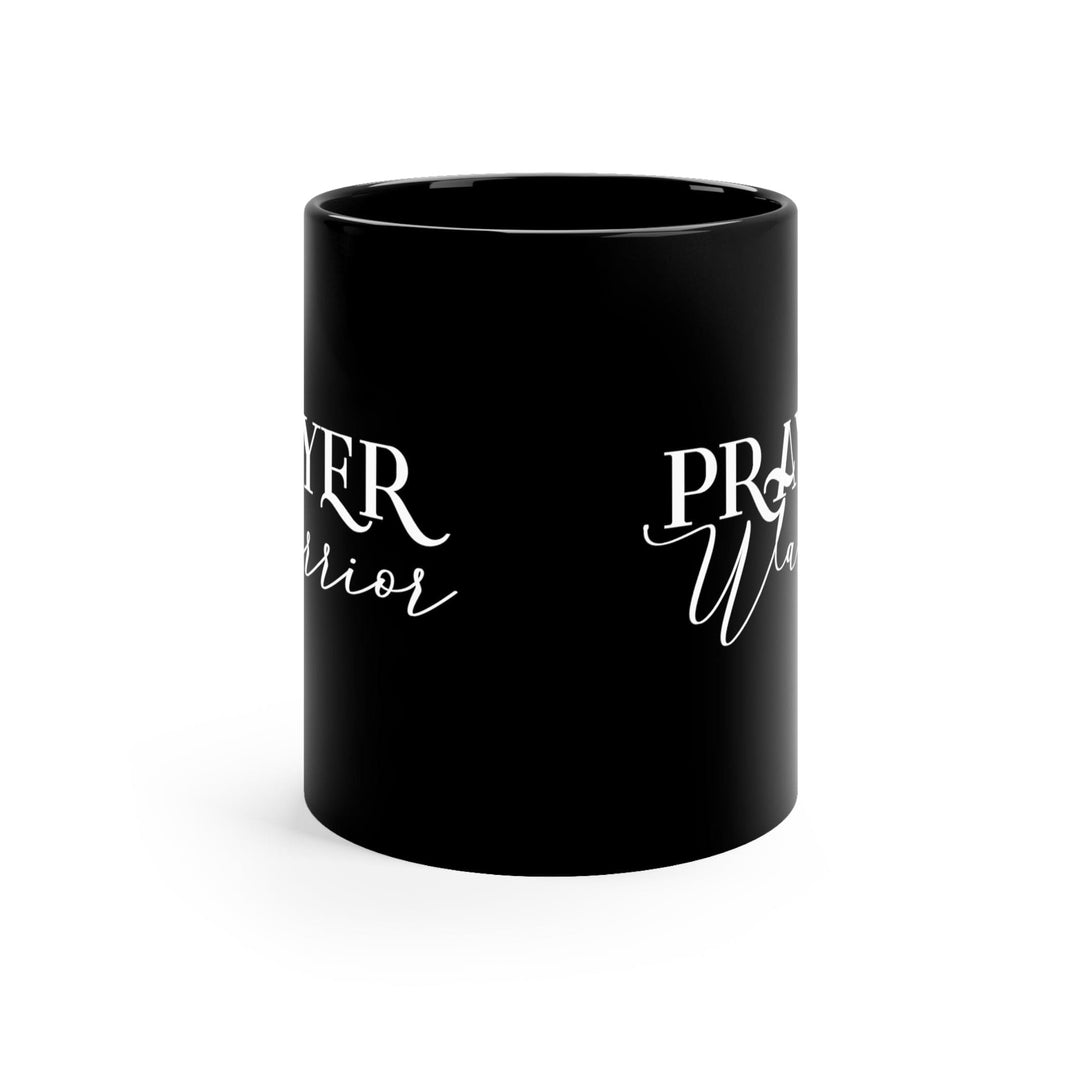 Black Ceramic Mug - 11oz Prayer Warrior Script Style Illustration - Decorative