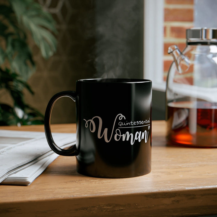 Black Ceramic Mug - 11oz Quintessential Woman - Decorative | Ceramic Mugs | 11oz