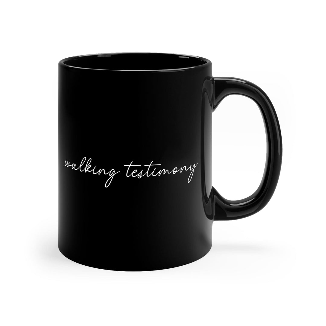 Black Ceramic Mug - 11oz Say it Soul Walking Testimony Illustration