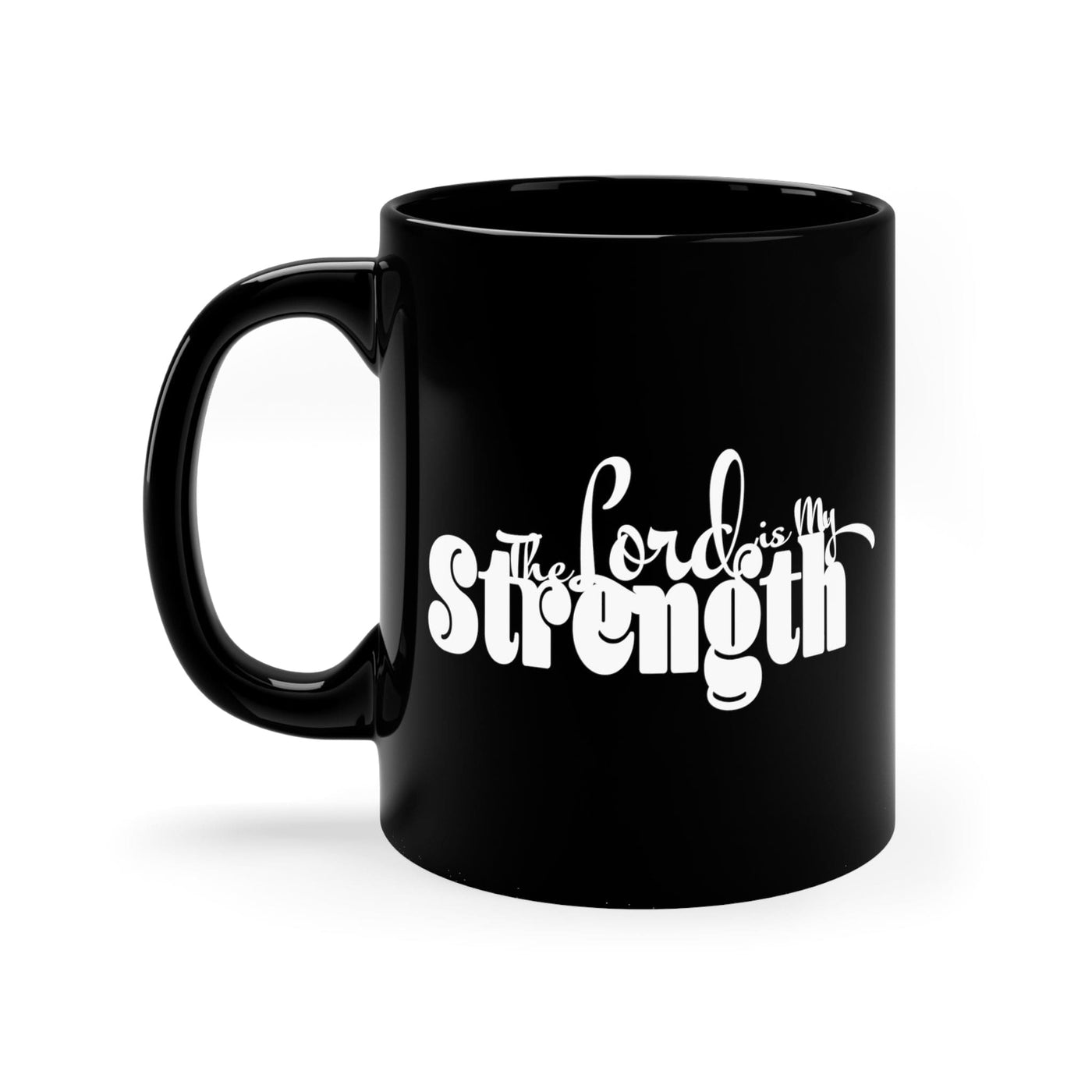 Black Ceramic Mug - 11oz The Lord Is My Strength Illustration Decorative | Mugs