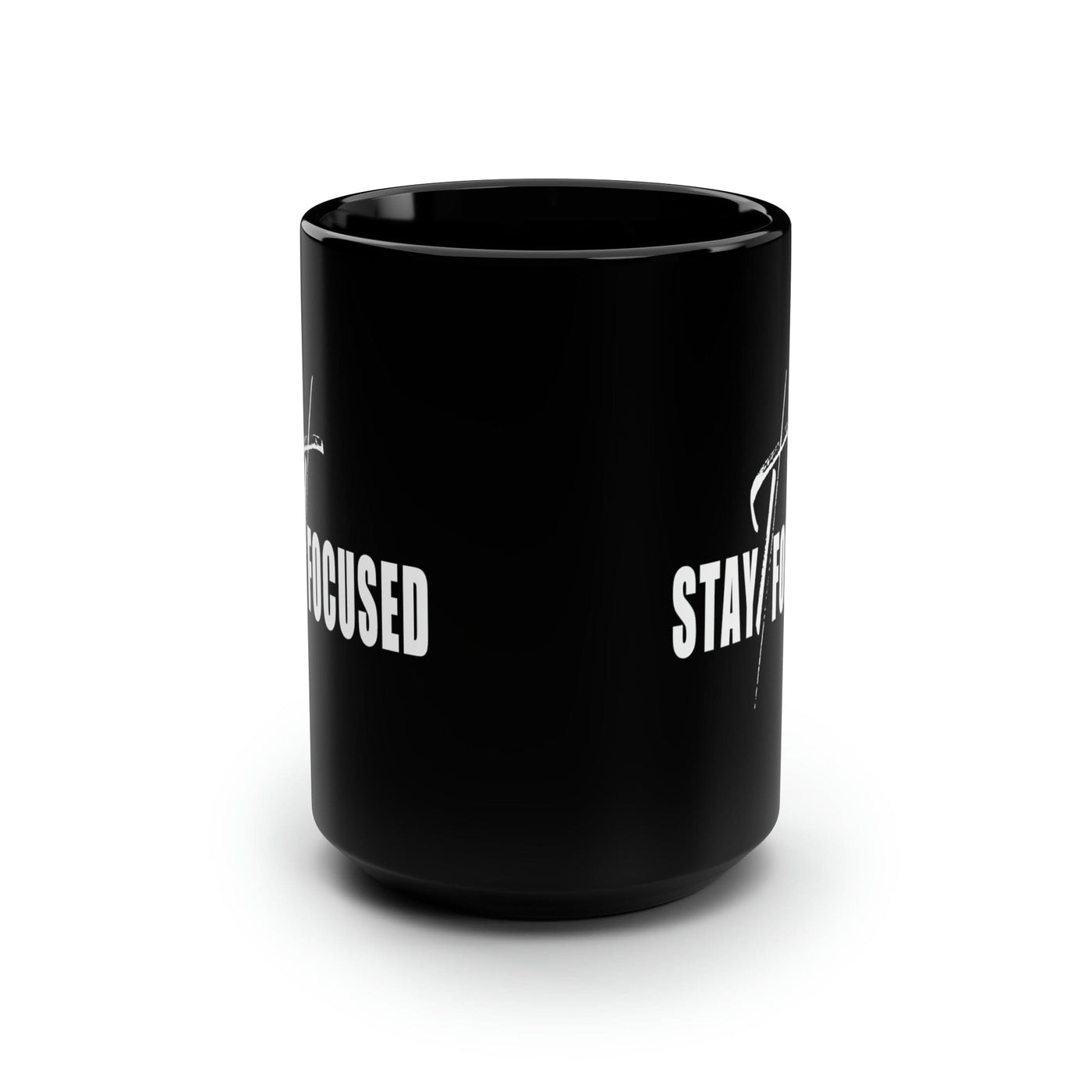 Black Ceramic Mug - 15oz Stay Focused Illustration - Decorative | Ceramic Mugs