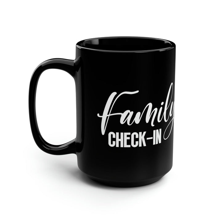 Black Ceramic Mugs - 15oz Family Check-in Illustration - Decorative | Ceramic