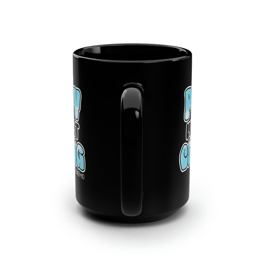 Black Ceramic Mugs - 15oz Pray Without Ceasing Inspirational Illustration