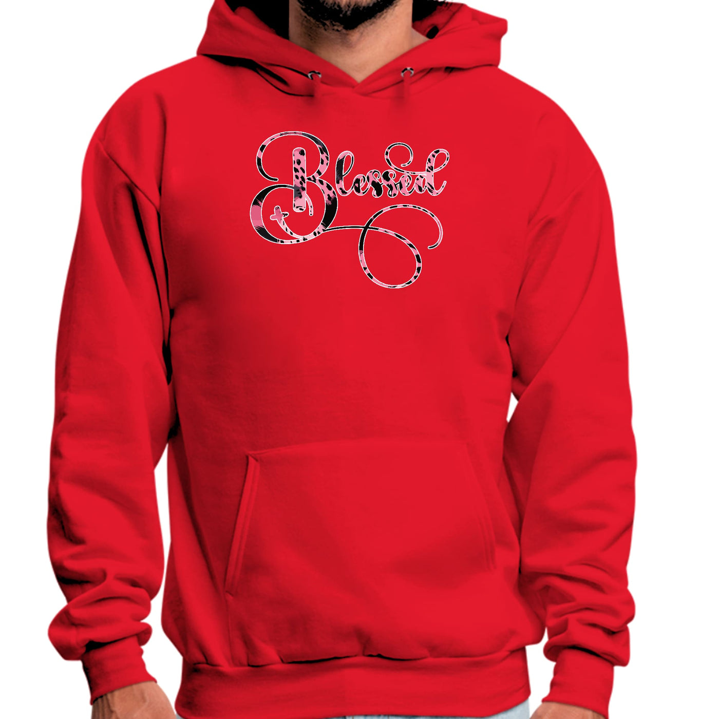 Blessed Pink And Black Patterned Graphic Illustration Graphic Hoodie - Unisex