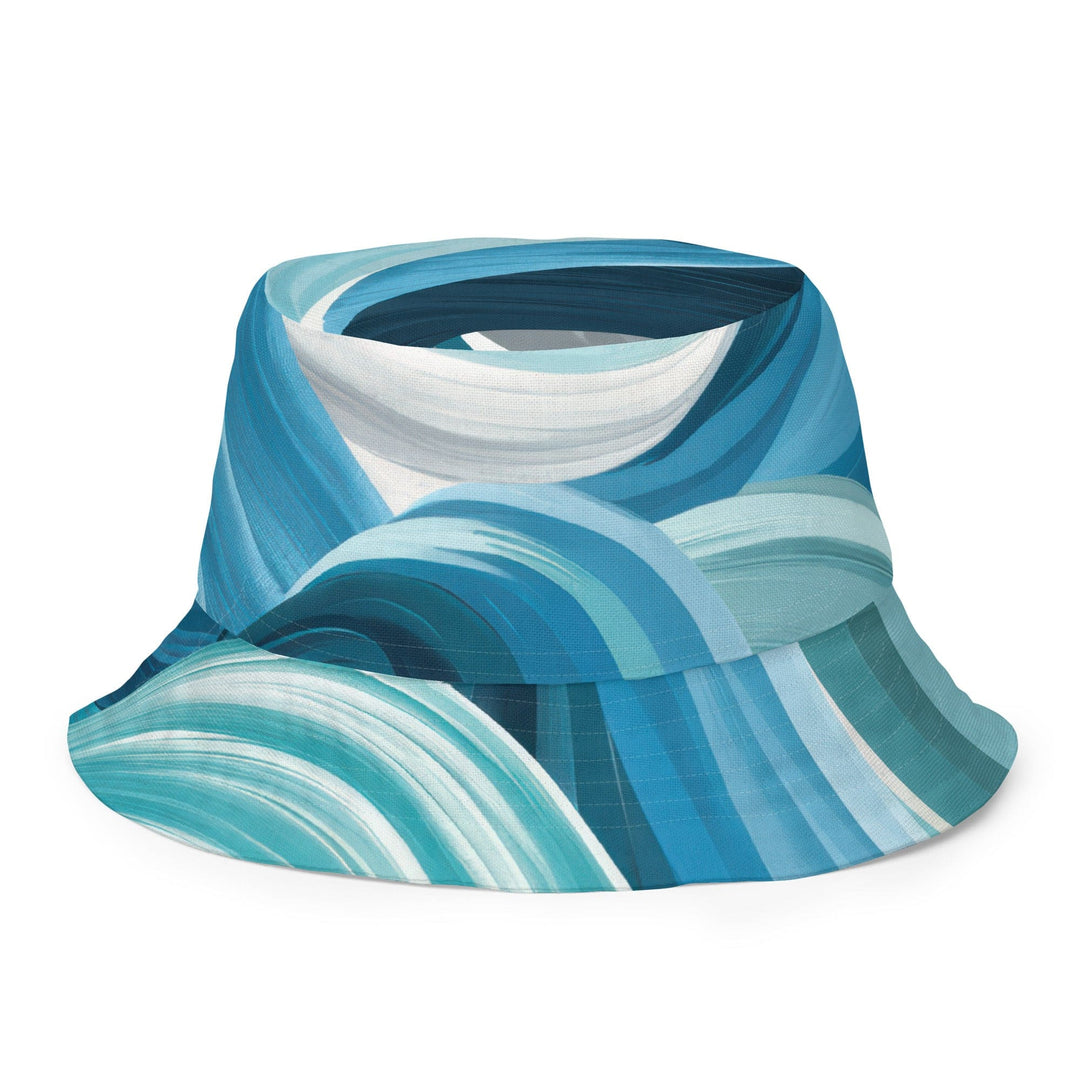 Blue Swirl Abstract Brush Strokes Reversible Bucket Hat - Unisex | Bucket Hats