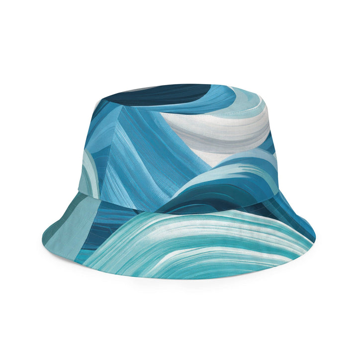 Blue Swirl Abstract Brush Strokes Reversible Bucket Hat - Unisex | Bucket Hats