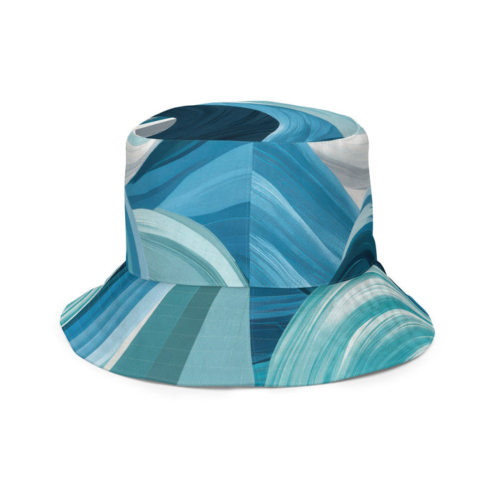 Blue Swirl Abstract Brush Strokes Reversible Bucket Hat - Unisex | Bucket Hats