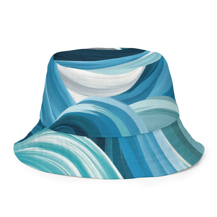 Blue Swirl Abstract Brush Strokes Reversible Bucket Hat - Unisex | Bucket Hats