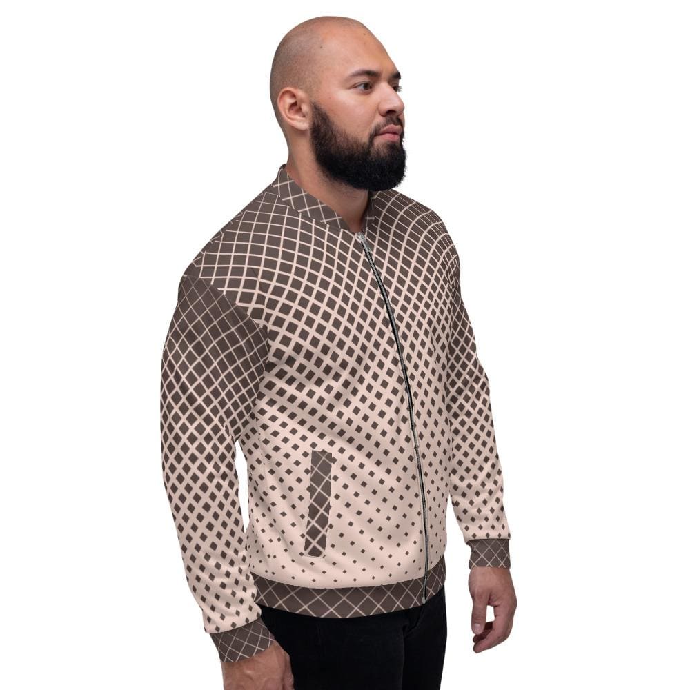 Bomber Jacket for Men Burgundy Halftone Dotted Pattern - Mens | Jackets