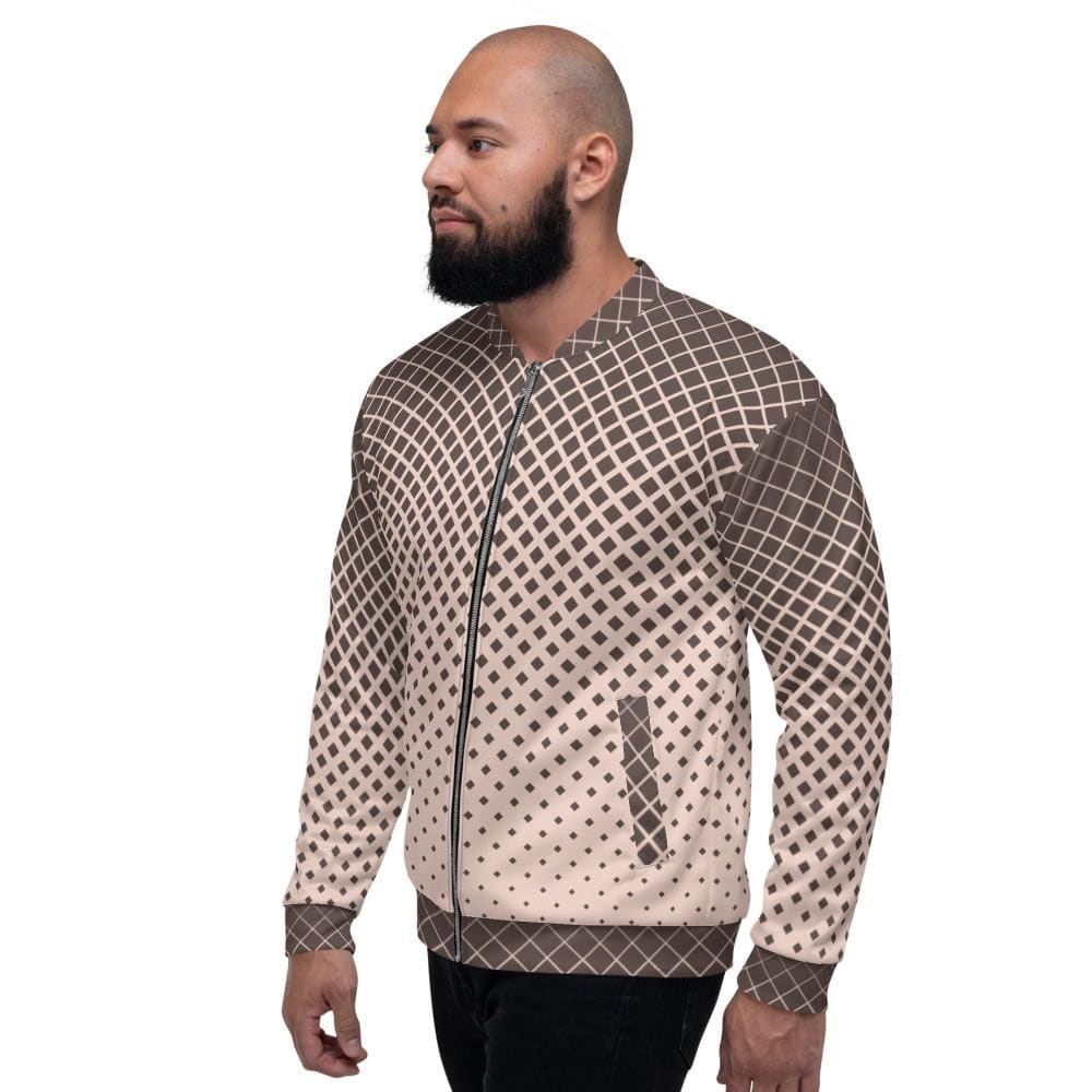 Bomber Jacket for Men Burgundy Halftone Dotted Pattern - Mens | Jackets