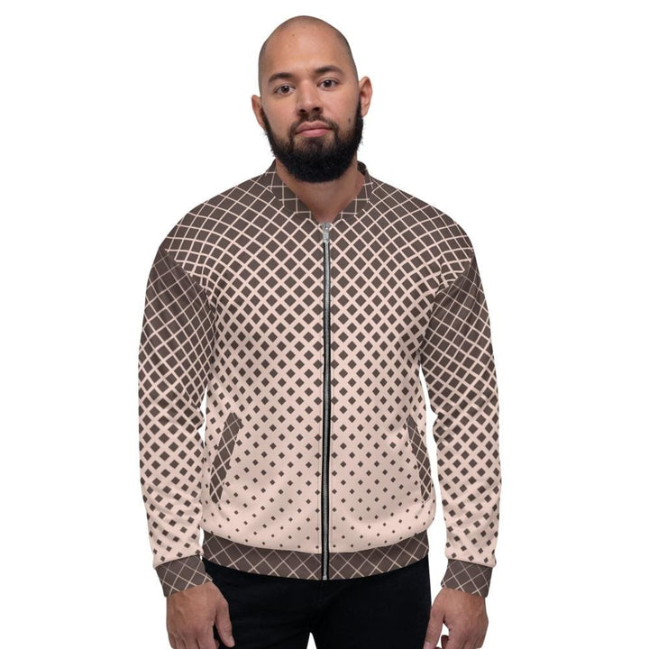 Bomber Jacket for Men Burgundy Halftone Dotted Pattern - Mens | Jackets