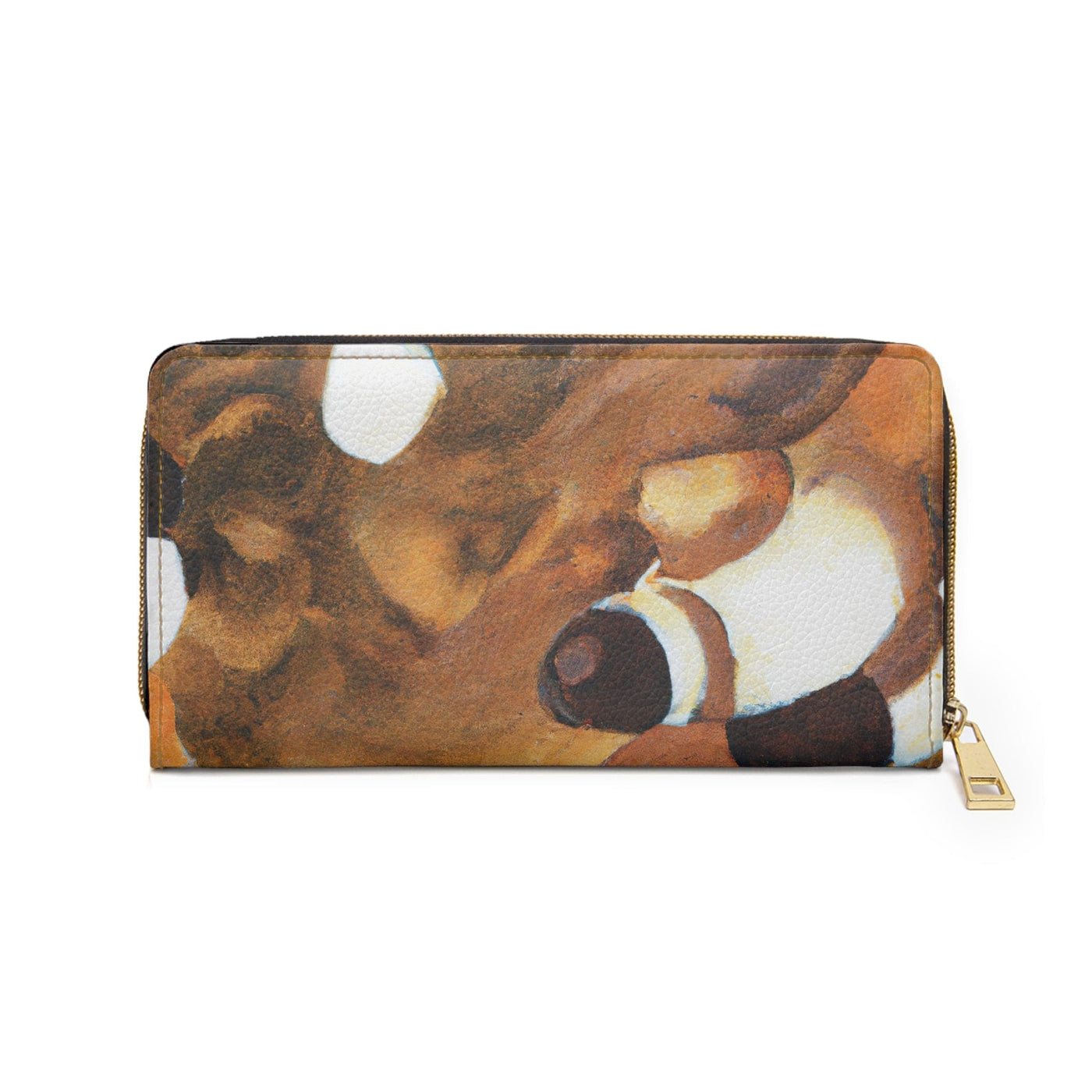 Brown White Stone Pattern Womens Zipper Wallet Clutch Purse - Bags | Zipper