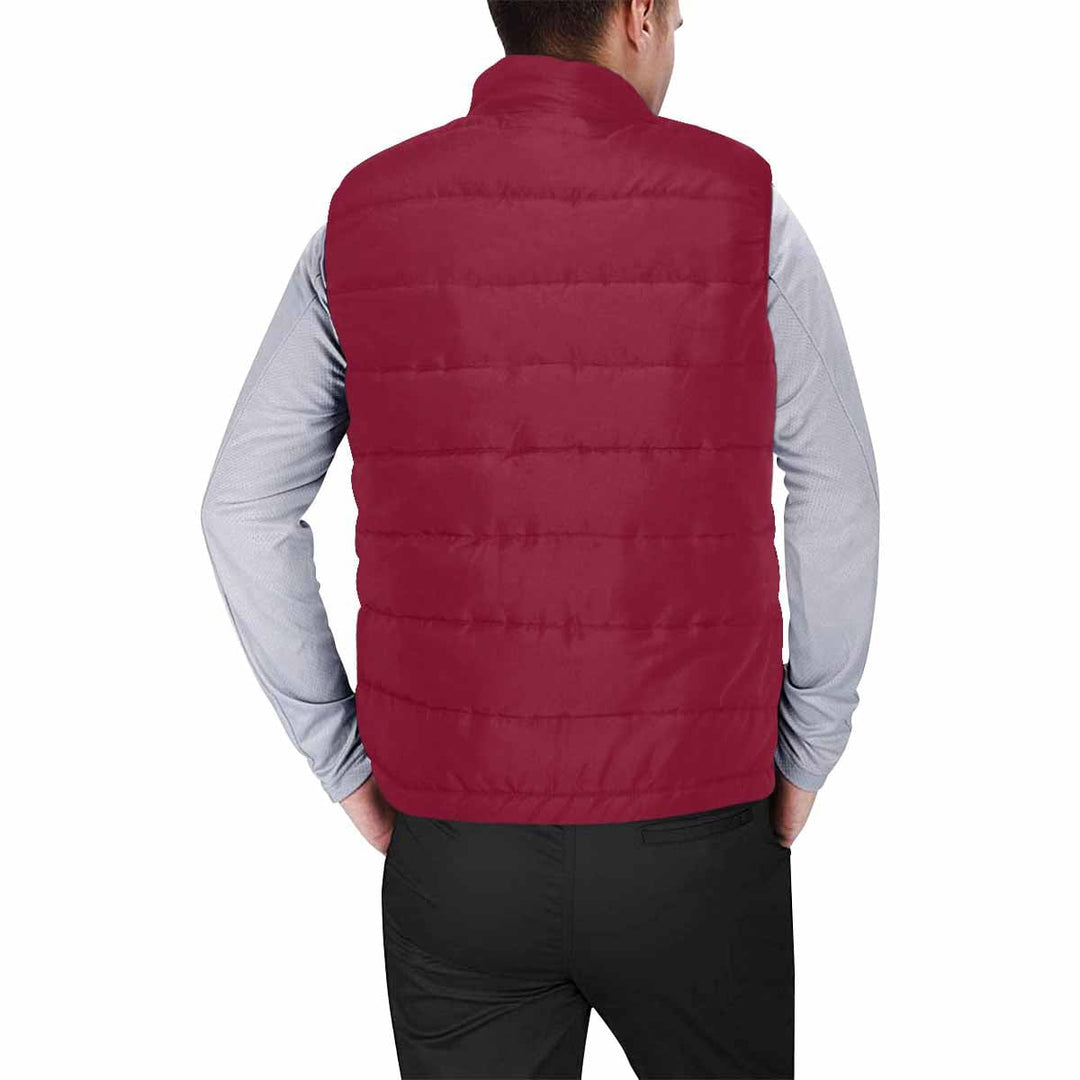 Burgundy Red Mens Padded Vest - Mens | Vests