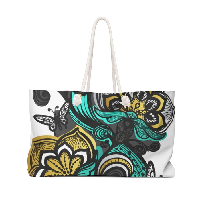 Butterfly Floral Green Handbag Weekender Tote Bag - Bags | Tote Bags | Weekender