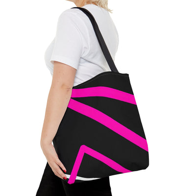 Canvas Tote Bag Black And Pink Pattern - Bags