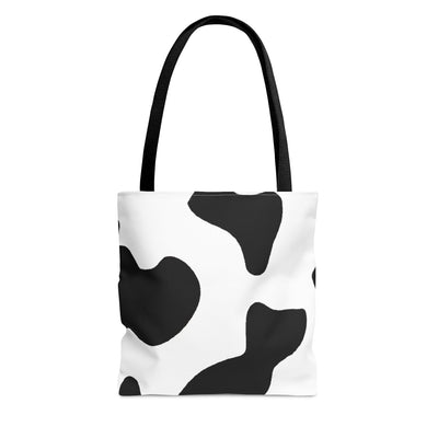 Canvas Tote Bag Black And White Cow Print - Bags