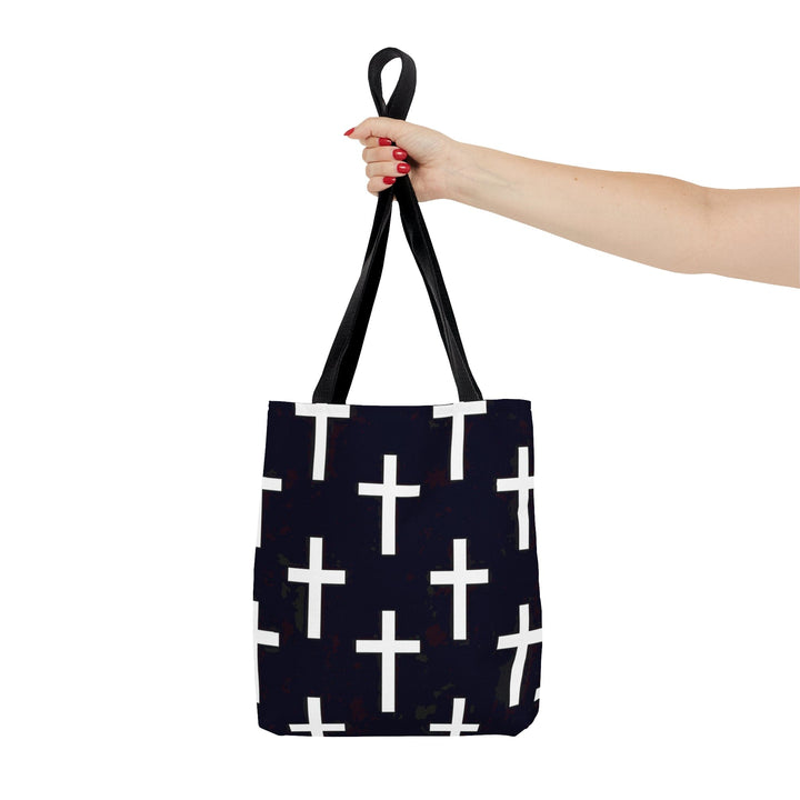 Canvas Tote Bag Black and White Seamless Cross Pattern - Bags | Canvas Tote Bags