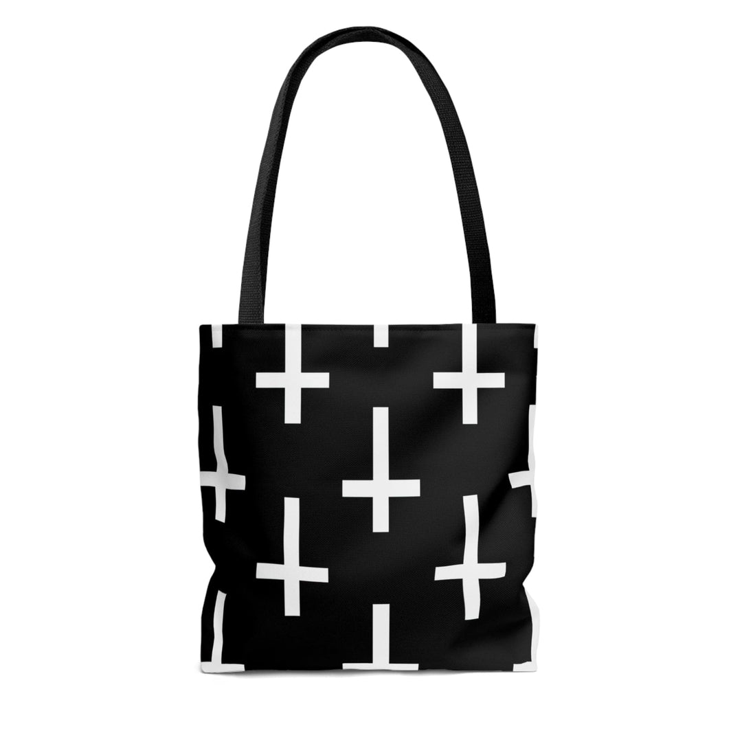 Canvas Tote Bag Black and White Seamless Cross Pattern - Bags | Canvas Tote Bags