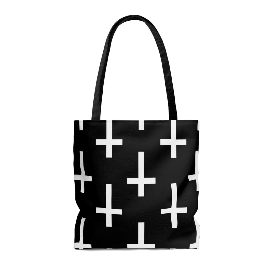 Canvas Tote Bag Black and White Seamless Cross Pattern - Bags | Canvas Tote Bags