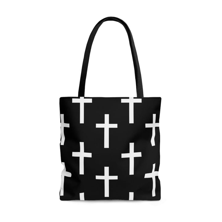 Canvas Tote Bag Black and White Seamless Cross Pattern - Bags | Canvas Tote Bags