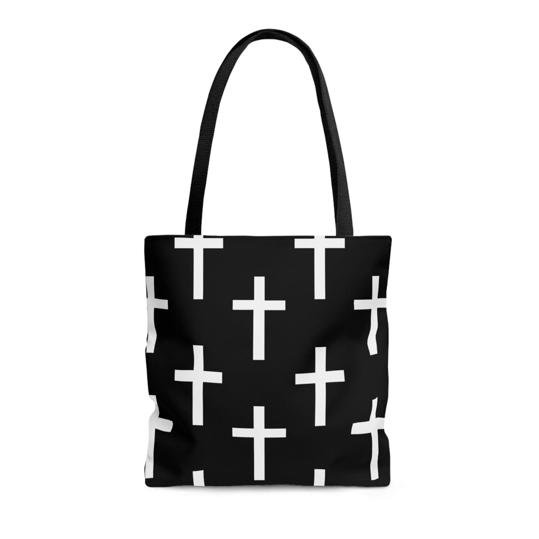 Canvas Tote Bag Black and White Seamless Cross Pattern - Bags | Canvas Tote Bags