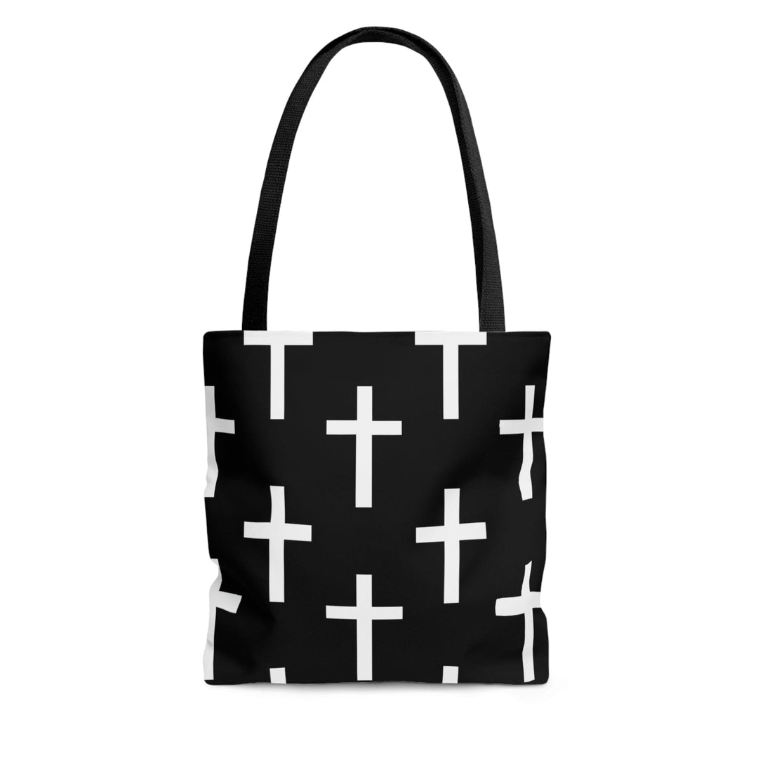 Canvas Tote Bag Black and White Seamless Cross Pattern - Bags | Canvas Tote Bags